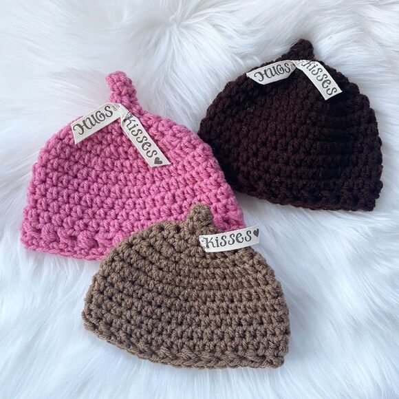 Crochet Baby Hat 0-3 Months Hershey Kiss - Picture 6 of 8